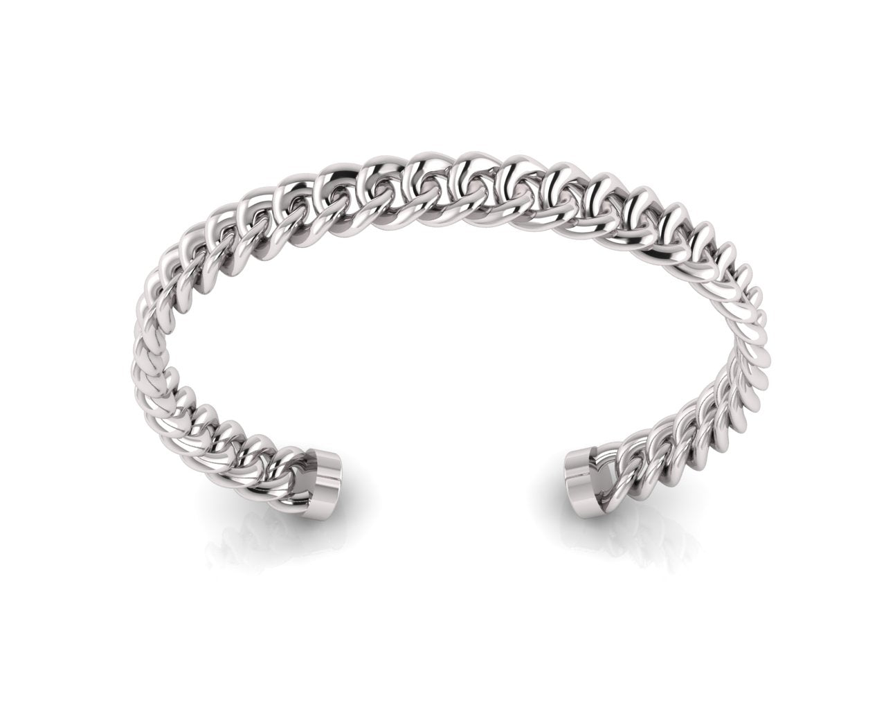 14k Cuban Curb Cuff Bracelet