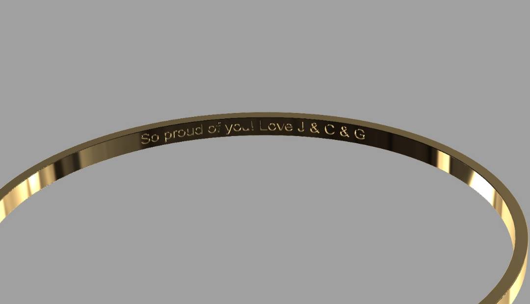 14k Womens Engravable Cuff Bracelet