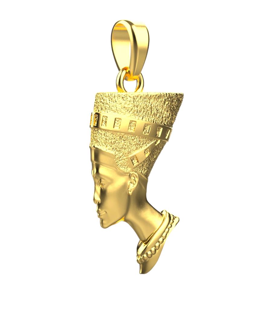14k Gold Nefertiti Pendant