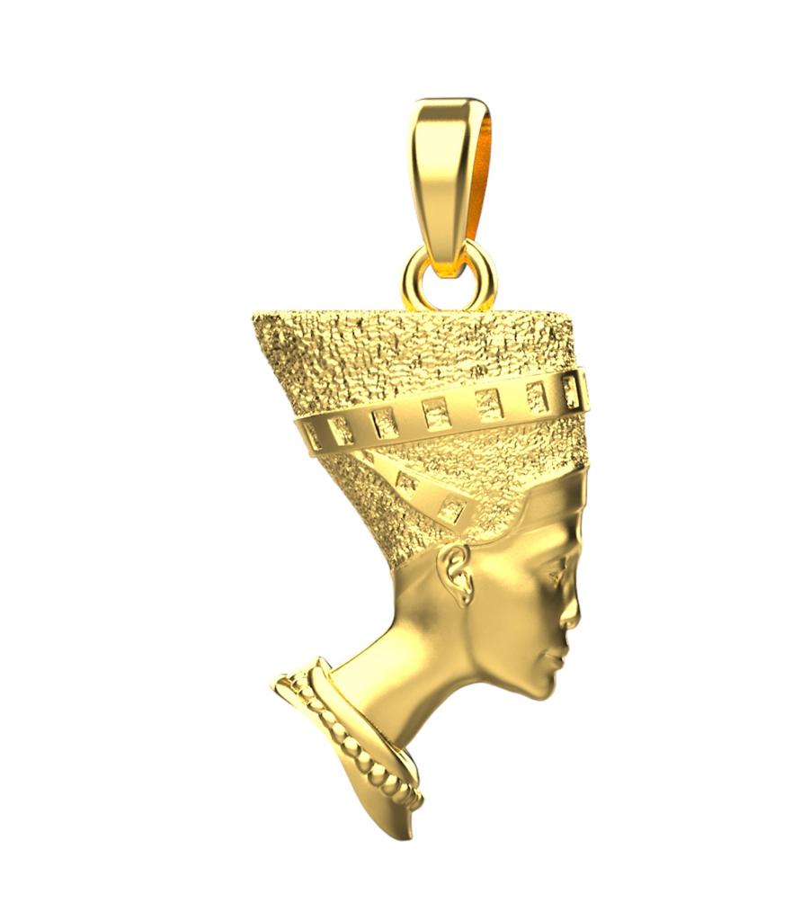 14k Gold Nefertiti Pendant