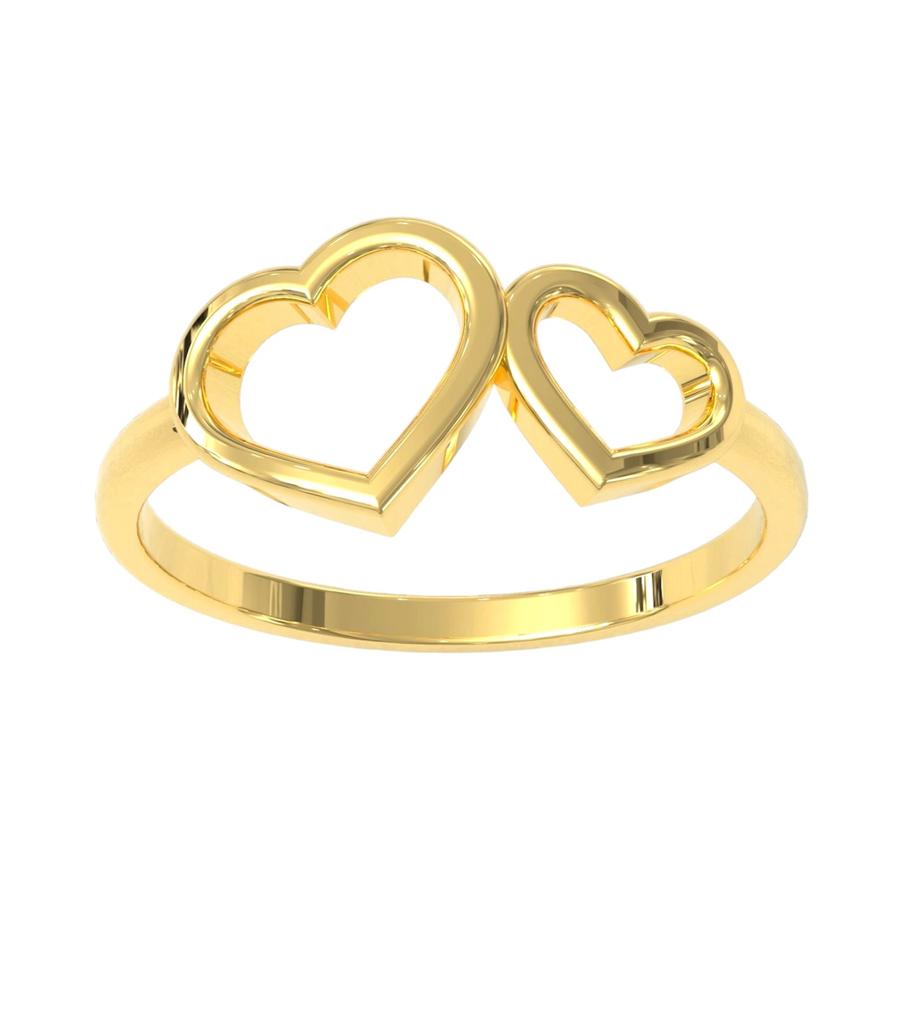 Women's 18k Double heart ring