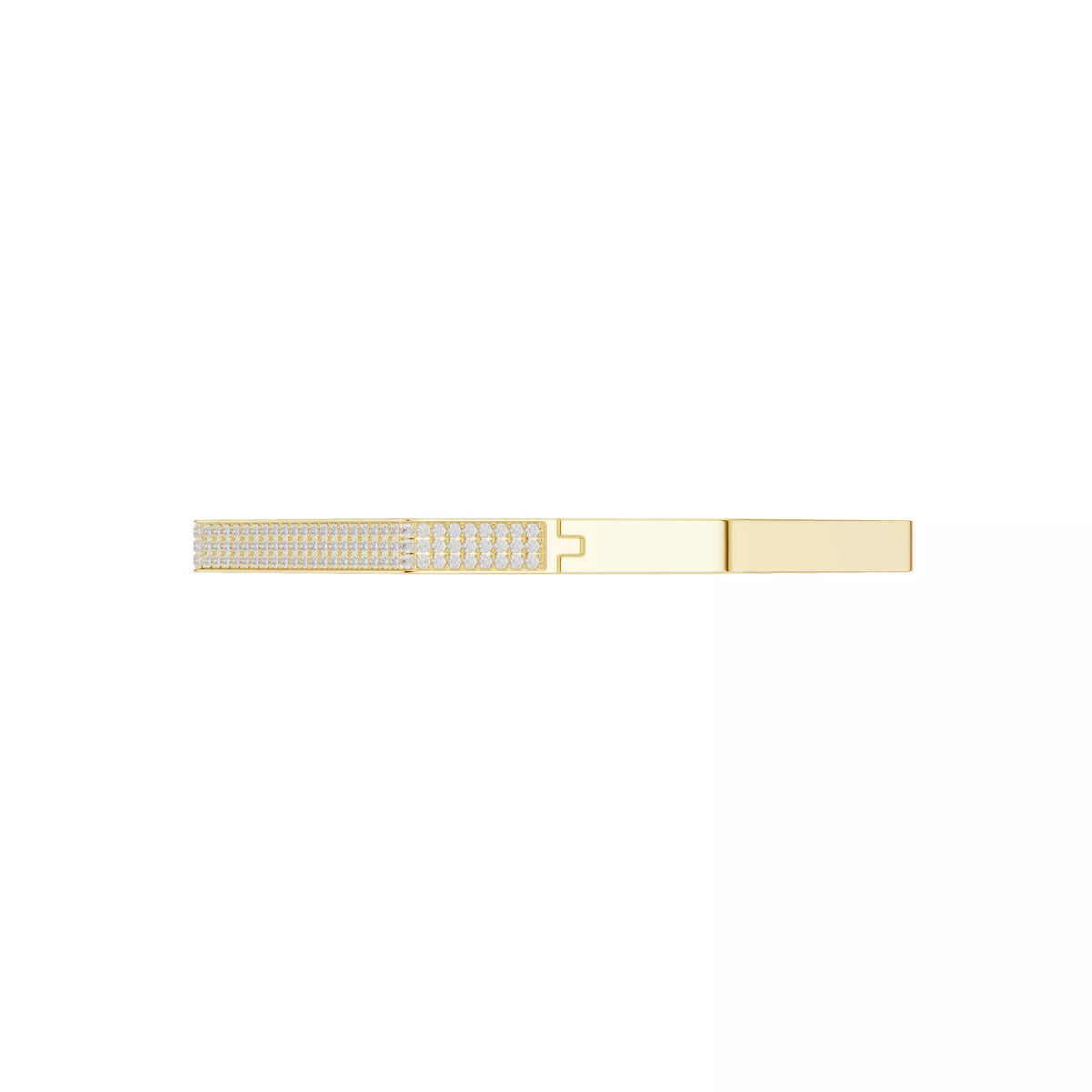 Octagon pavé diamond bangle bracelet with three rows of lab-grown diamonds