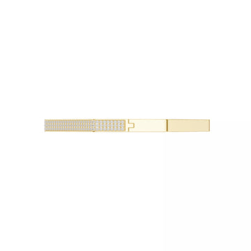 Octagon pavé diamond bangle bracelet with three rows of lab-grown diamonds