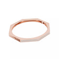 Octagon pavé diamond bangle bracelet in rose gold, alternate view