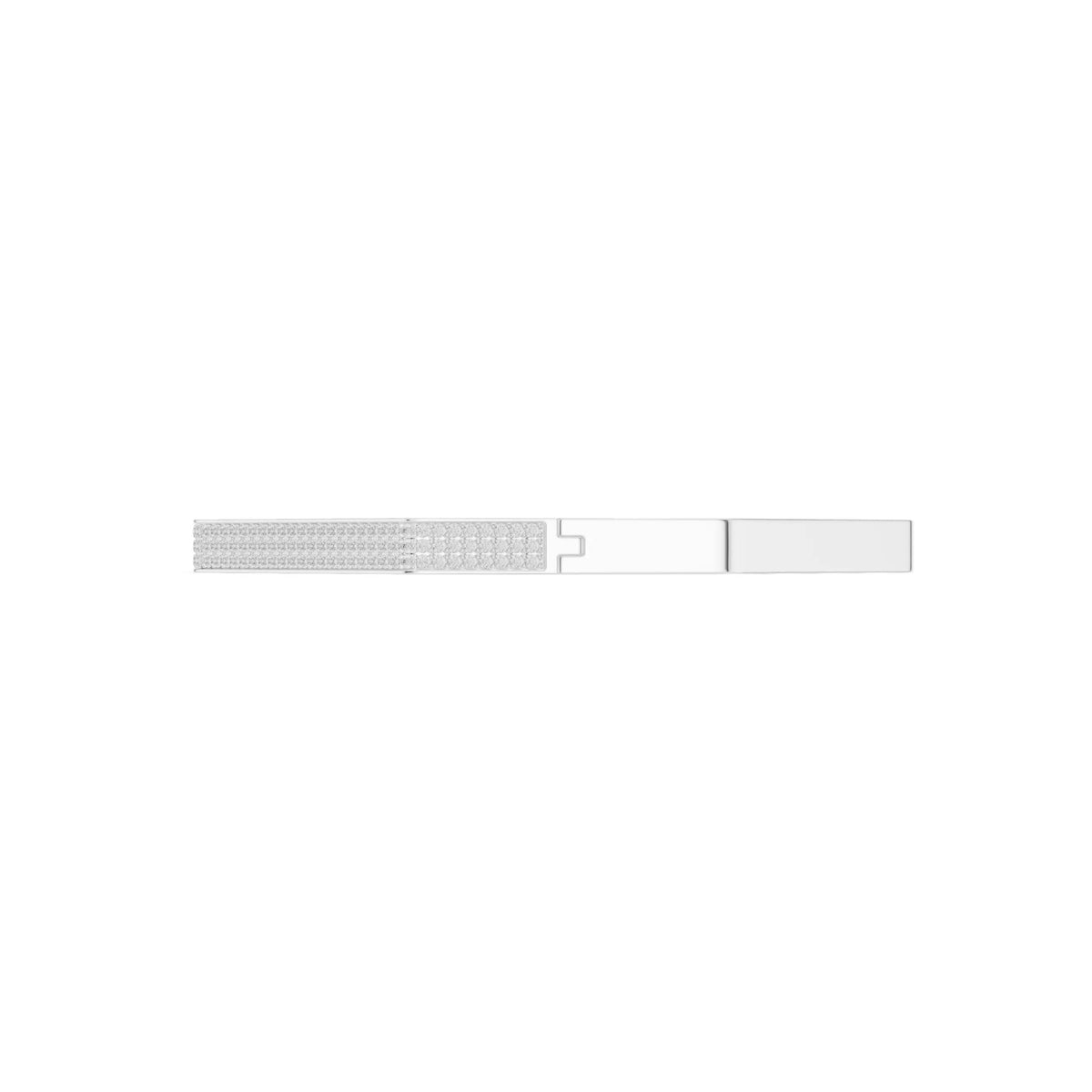 Octagon pavé diamond bangle bracelet in white gold