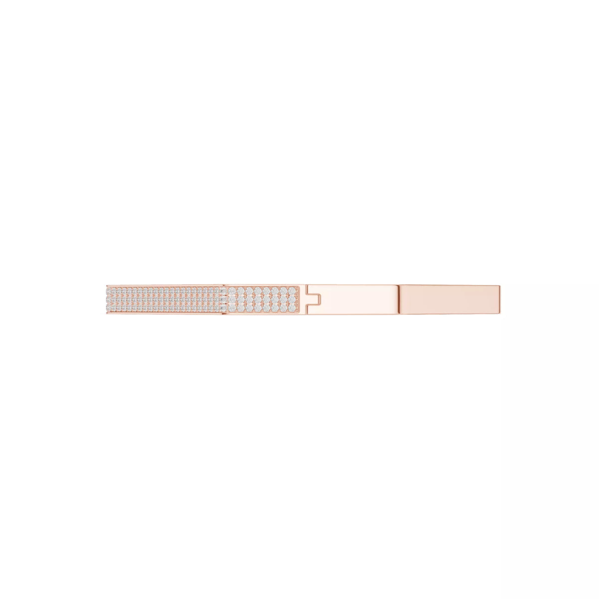 Octagon pavé diamond bangle bracelet in rose gold