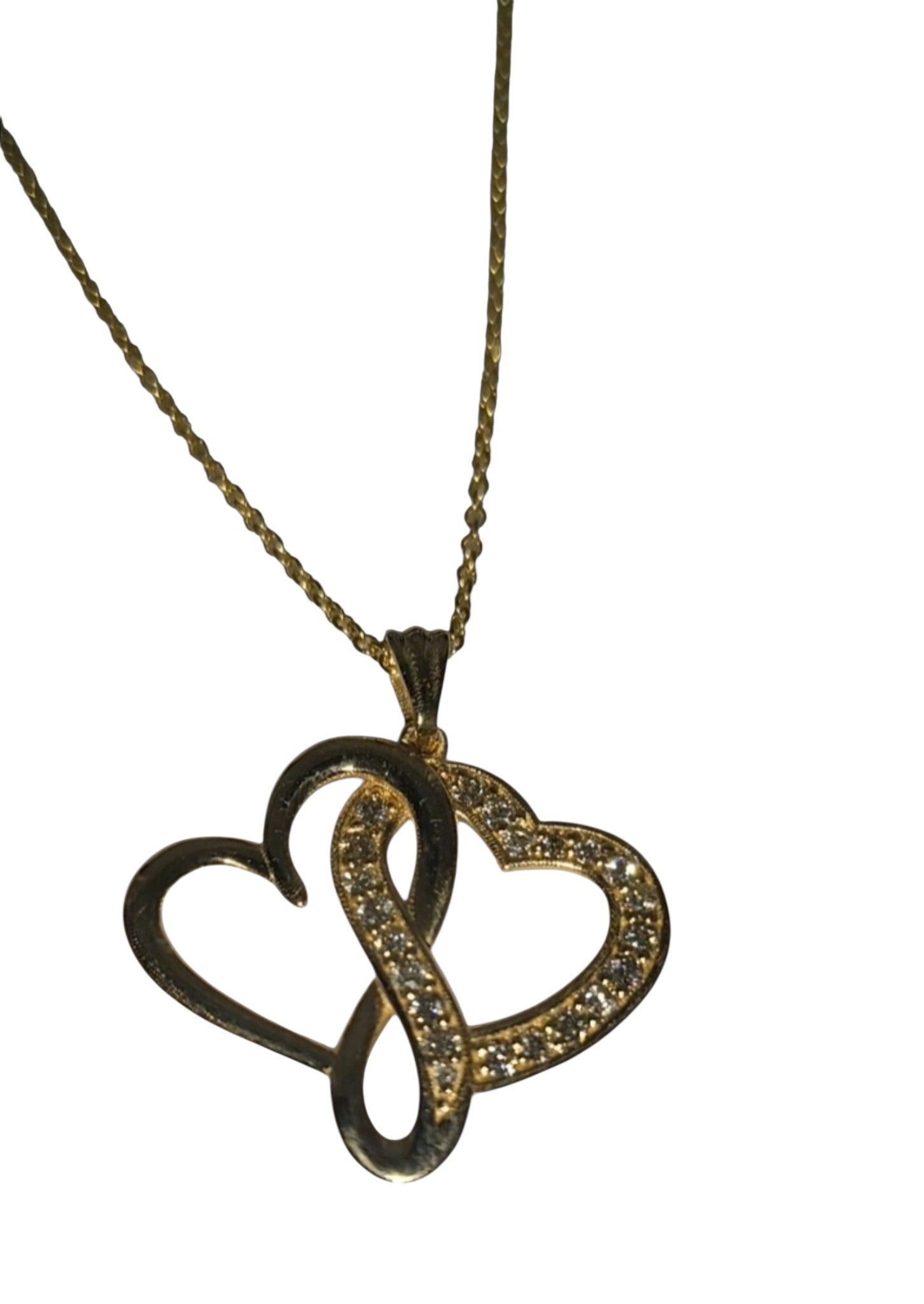 14k Diamond Heart Infinity Necklace
