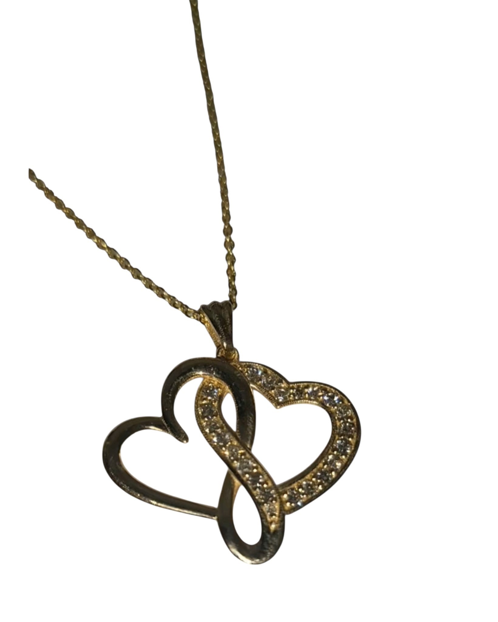 14k Diamond Heart Infinity Necklace