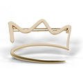 Yellow gold crown brooch front view