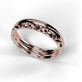 Women's diamond cut ring in Rose gold, top view