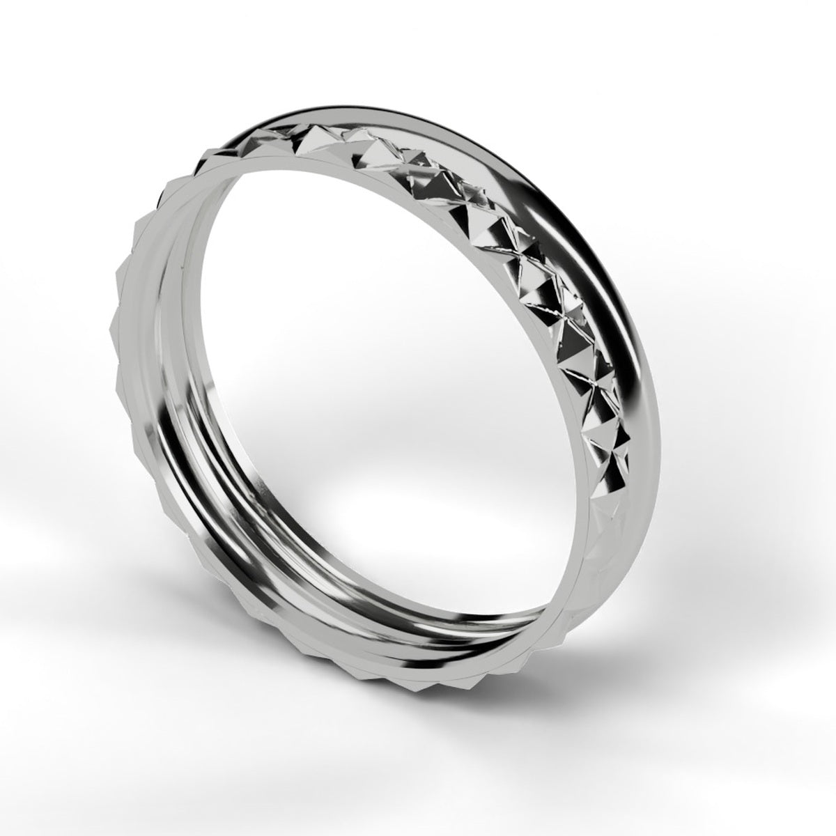 Women's diamond cut ring in White gold