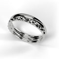 Women's diamond cut ring in White gold, top view