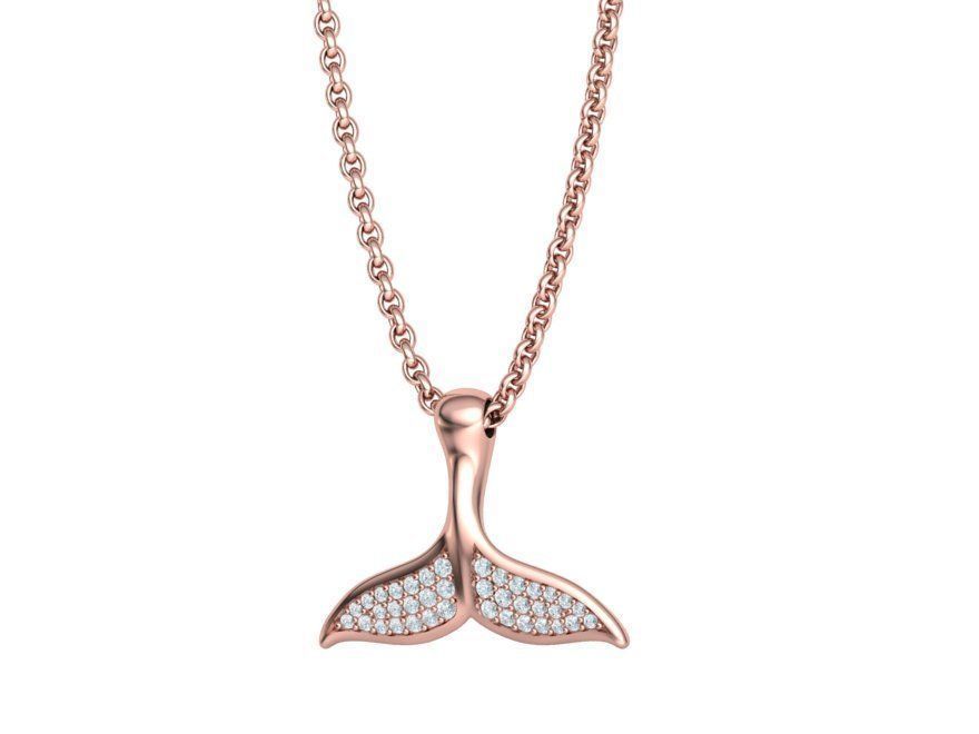 Diamond Whale Tail Necklace