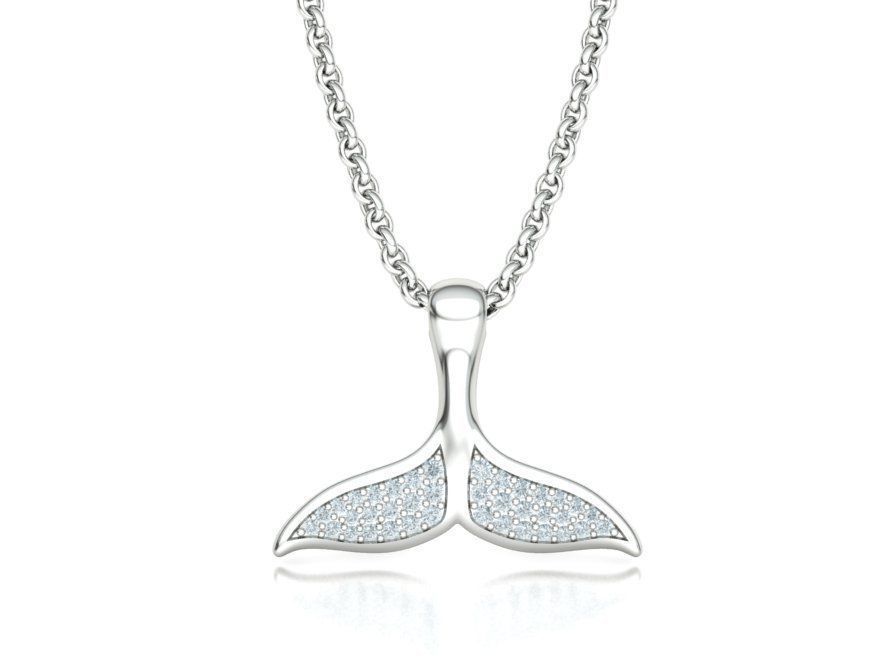 Diamond Whale Tail Necklace