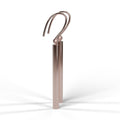 Rose gold bar drop earrings side view