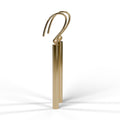 Yellow gold bar drop earrings side view