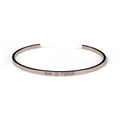 Engravable cuff bracelet in Rose gold, engraved SHE IS FIERCE