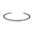 Engravable cuff bracelet in White gold, engraved SHE IS FIERCE