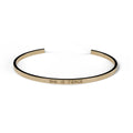 Engravable cuff bracelet in Yellow gold, engraved SHE IS FIERCE