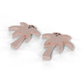 Rose gold C.A.L.I. palm tree earrings, angle view