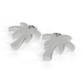 White gold C.A.L.I. palm tree earrings, angle view