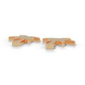 Yellow gold C.A.L.I. palm tree earrings, side view