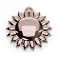 Rose gold C.A.L.I. sun pendant, front view
