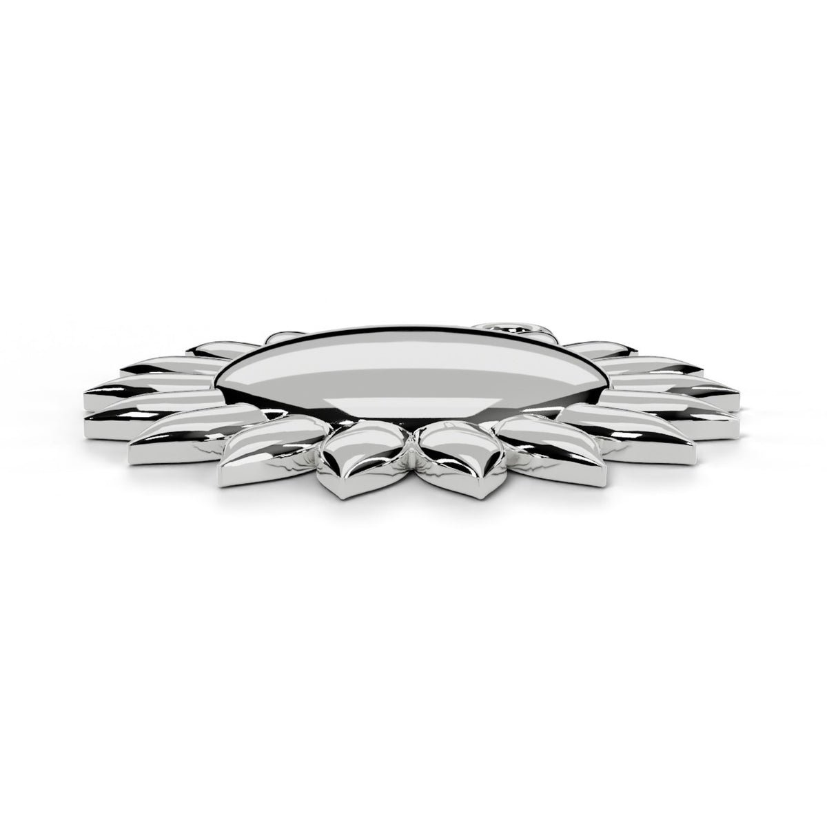 White gold C.A.L.I. sun pendant, side view