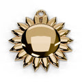 Yellow gold C.A.L.I. sun pendant, front view