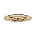 Yellow gold C.A.L.I. sun pendant, side view