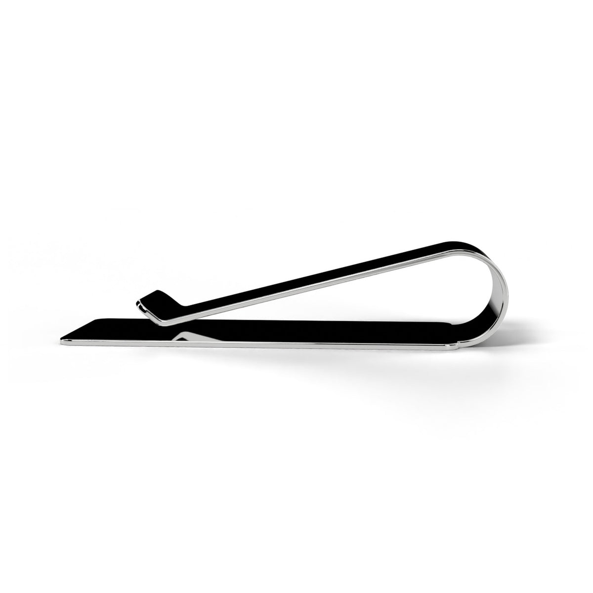 White gold money clip, side view