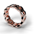 Rose gold Cuban link ring, angle view