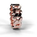Rose gold Cuban link ring, side view