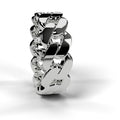 White gold Cuban link ring, side view