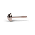 Half ball stud earring in rose gold, side view