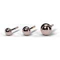 Half ball stud earrings in rose gold, 5mm, 6mm and 8mm sizes