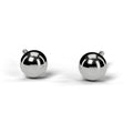Half ball stud earrings in white gold, pair