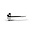 Half ball stud earring in white gold, side view