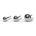 Half ball stud earrings in white gold, 5mm, 6mm and 8mm sizes