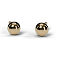 Half ball stud earrings in yellow gold, pair
