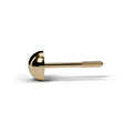 Half ball stud earring in yellow gold, side view