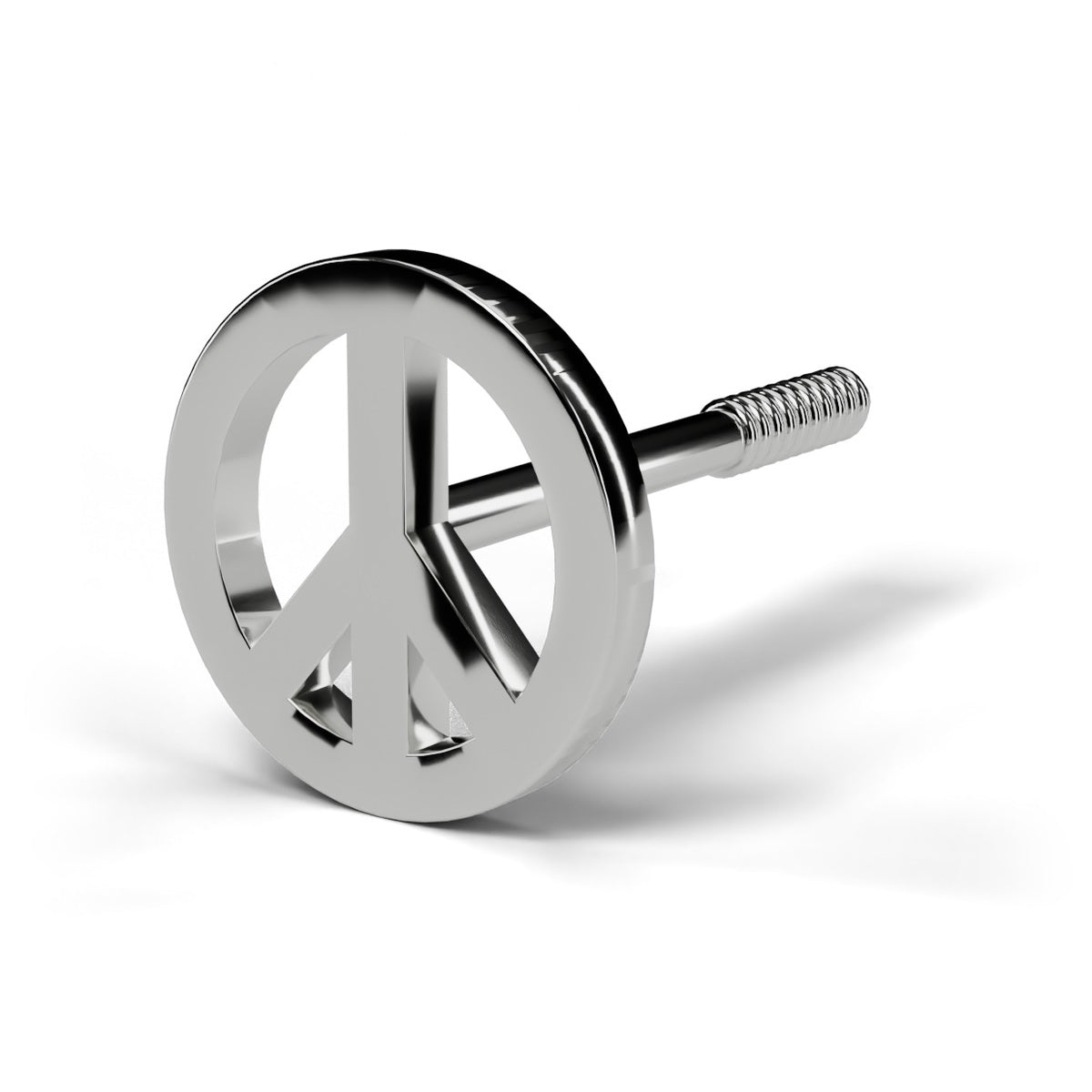 Peace sign stud from the set in 14K white gold