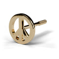 Peace sign stud from the set in 14K yellow gold