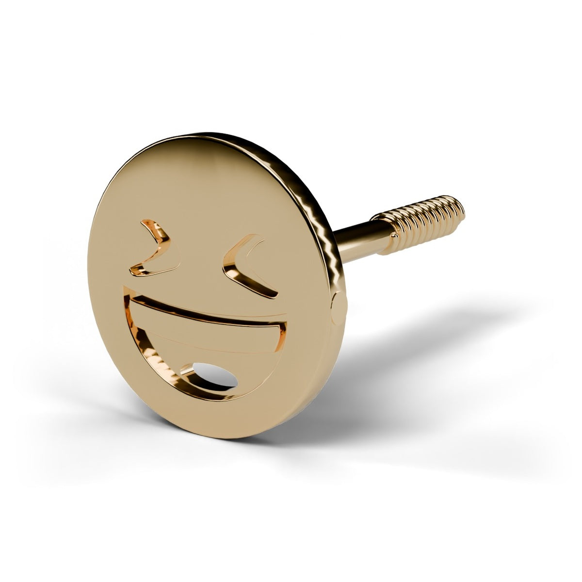 Smiley face stud from the set in 14K yellow gold