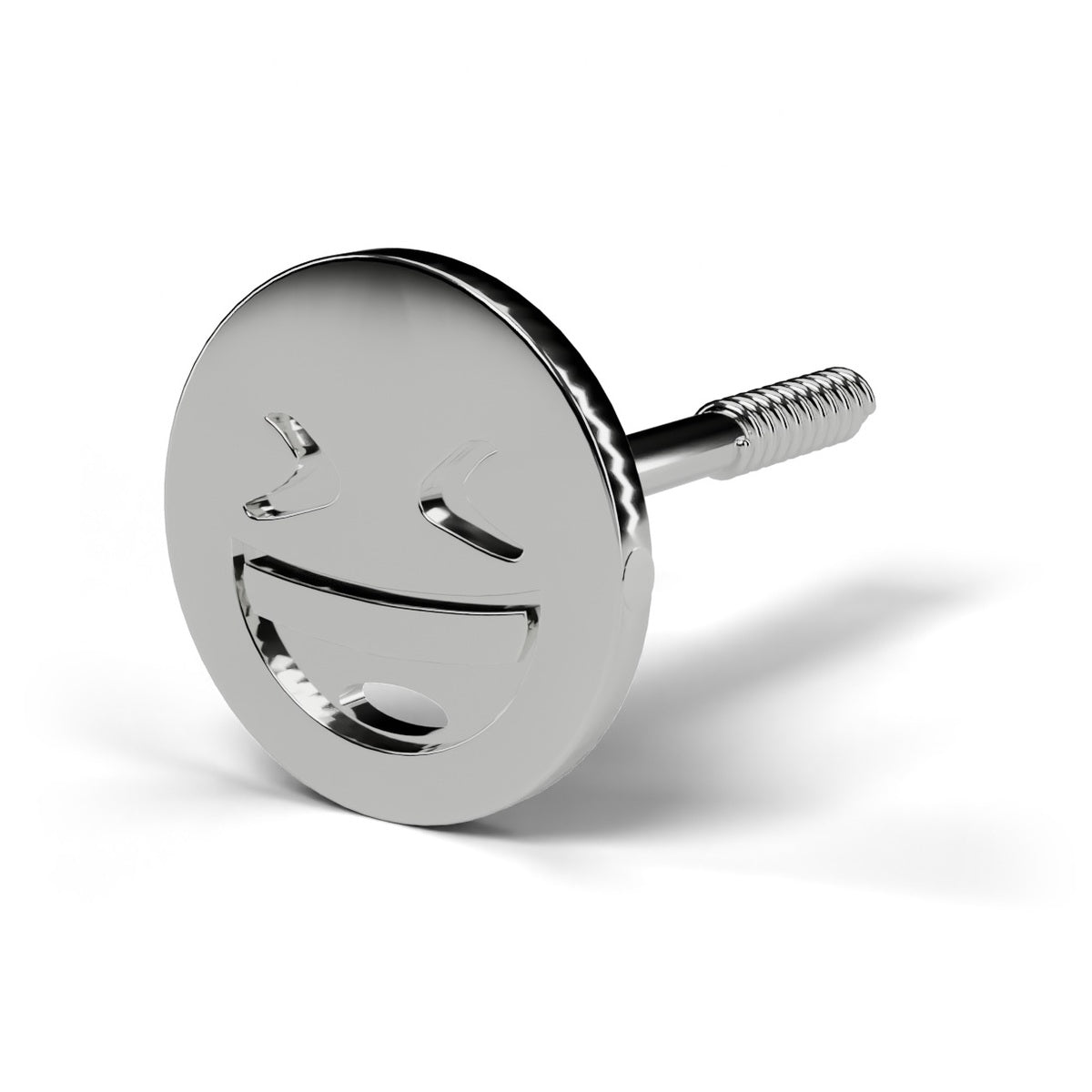 Smiley face stud from the set in 14K white gold