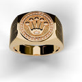 Yellow gold Rolex style diamond ring, front view