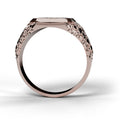 Men's signet nugget ring in 14K rose gold, side profile