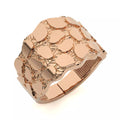 Gold nugget ring in rose gold, angled view