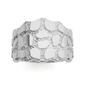 Gold nugget ring in white gold, top view