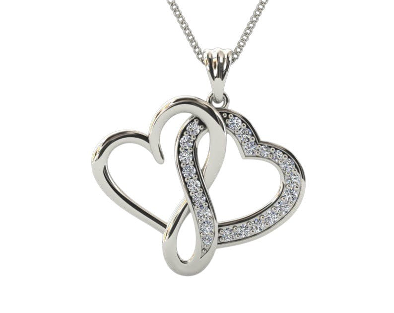 14k Diamond Heart Infinity Necklace